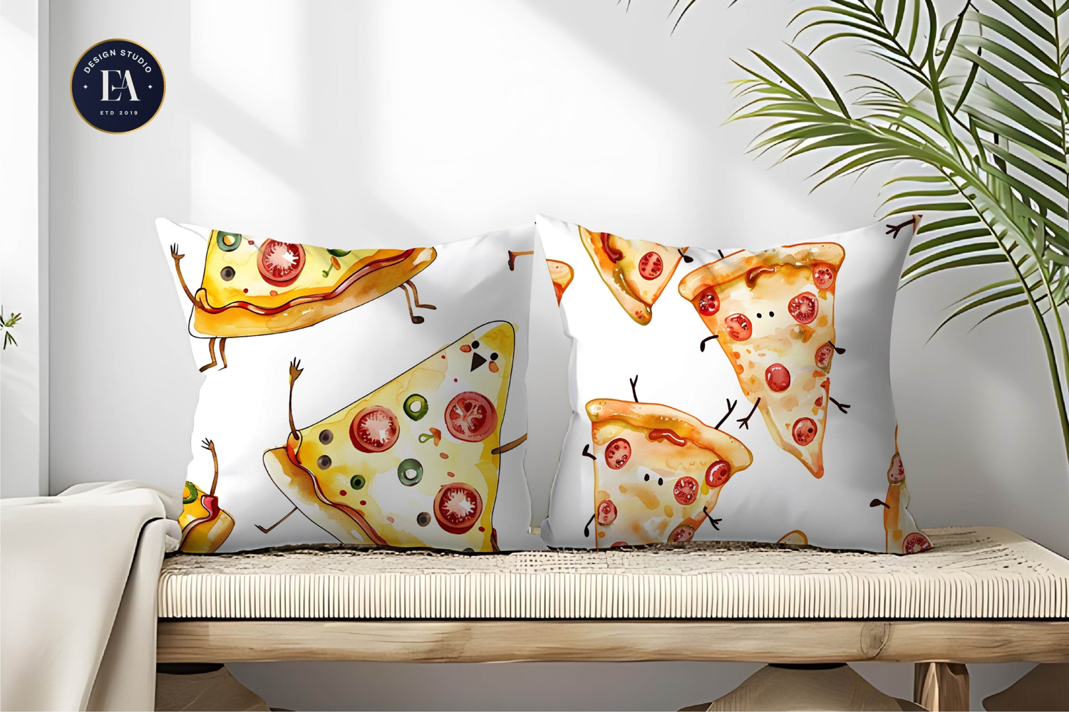 Fun Watercolor Pizza Slice Print for Crafts Digital Papers product image 1