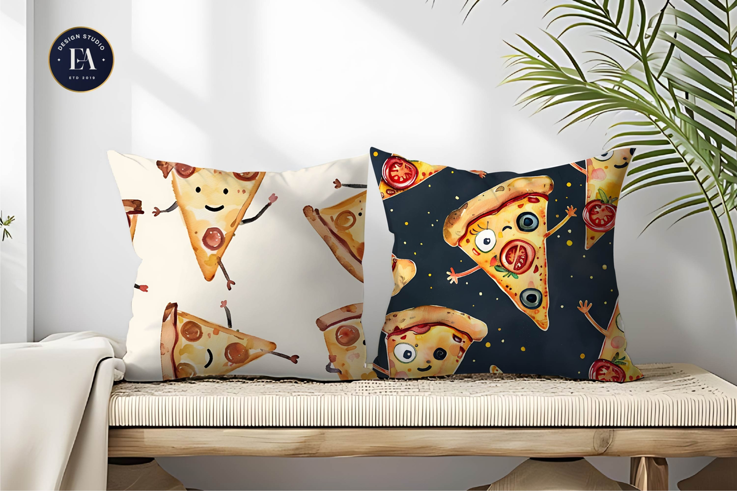 Hand-Painted Watercolor Pizza Slice Design Digital Papers product image 1