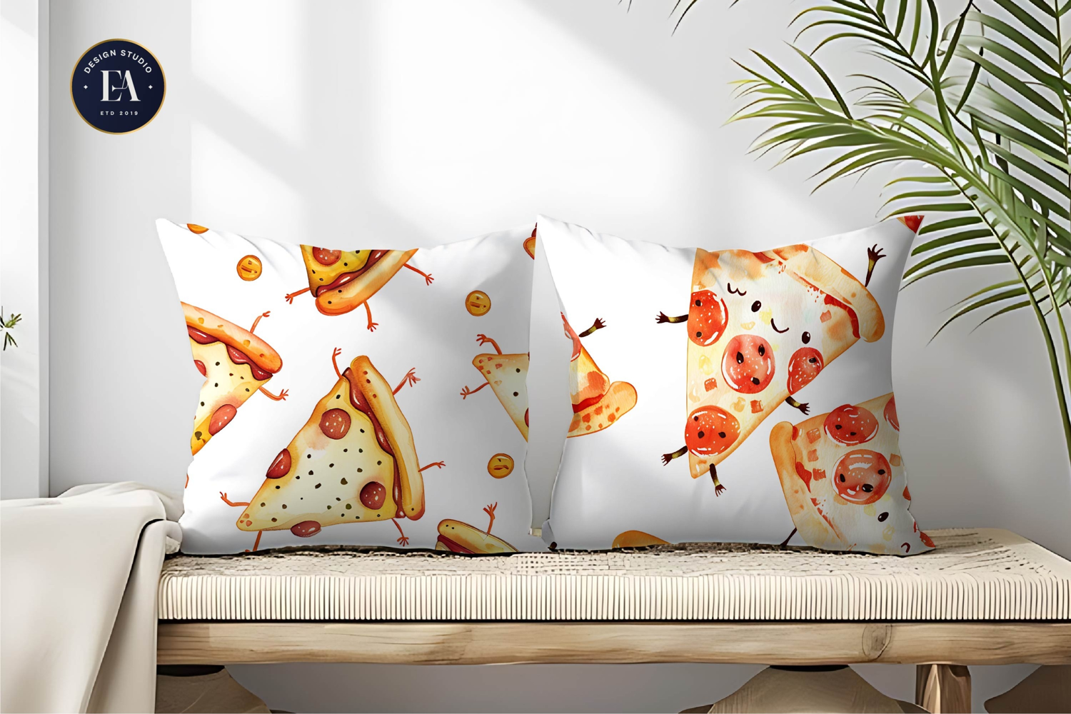 Hand-Painted Watercolor Pizza Slice Design Digital Papers product image 1