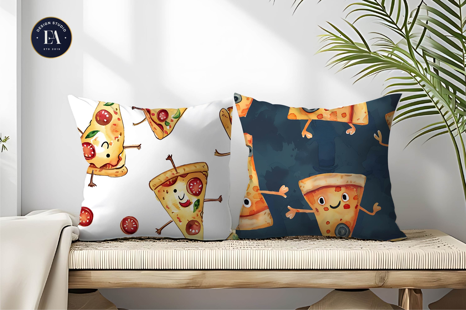 Fun Watercolor Pizza Slice Print for Crafts Digital Papers product image 1