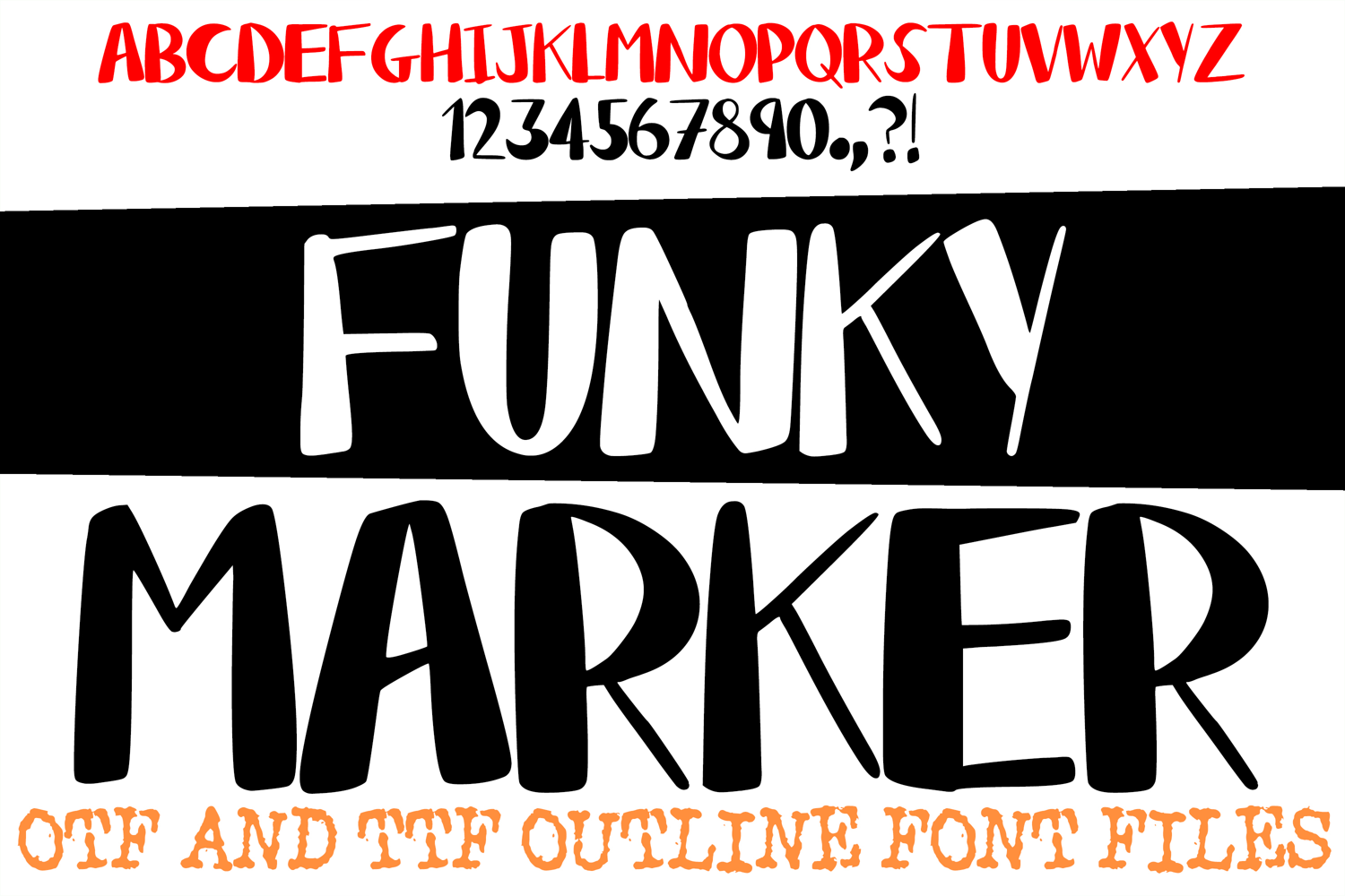 Funky Marker ABC Font Typeface Chunky Doodle Alphabet OTF Illustration by Squeeb Creative