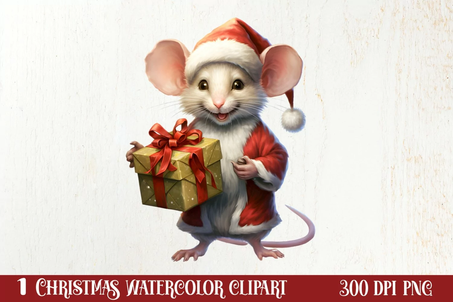 Funny Christmas Mouse Clipart Sublimation, Christmas SVG product image 1