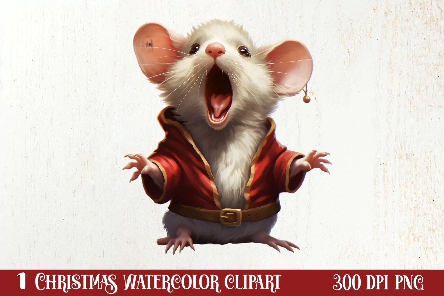 Funny Christmas Mouse Clipart Sublimation, Christmas SVG product image 1
