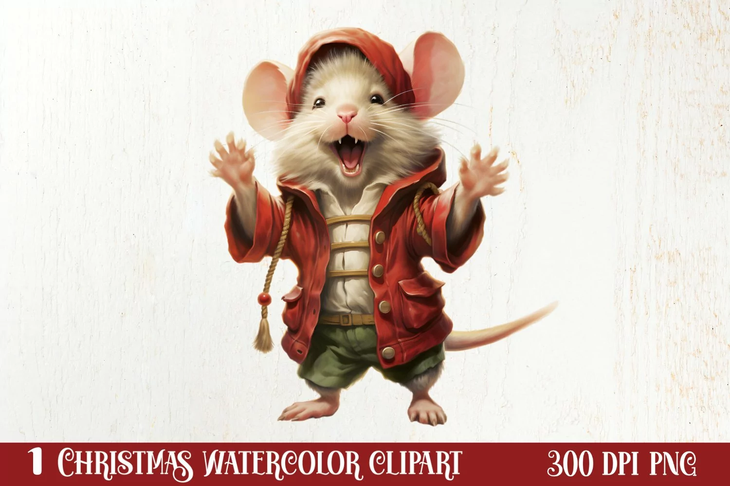 Funny Christmas Mouse Clipart Sublimation, Christmas SVG product image 1