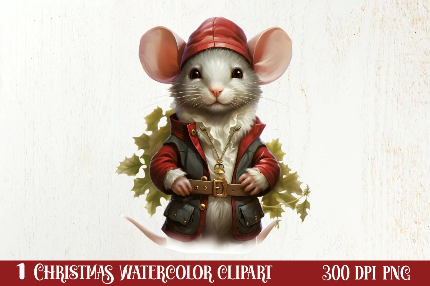 Funny Christmas Mouse Clipart Sublimation, Christmas SVG product image 1
