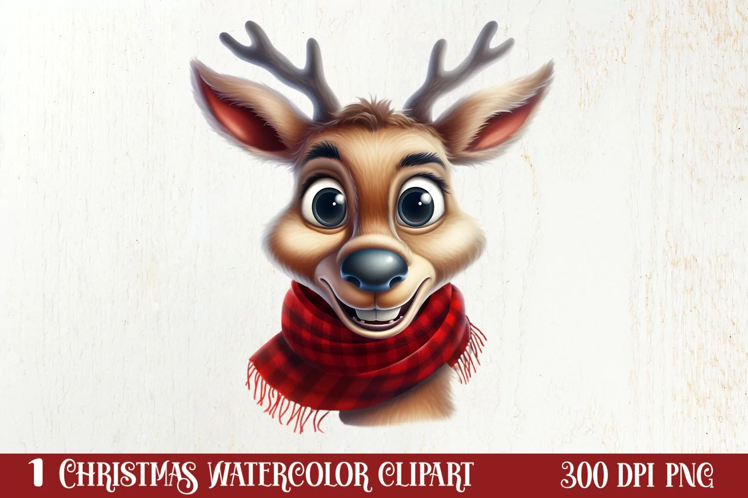 Funny Christmas Reindeer Clipart Sublimation, Christmas SVG product image 1