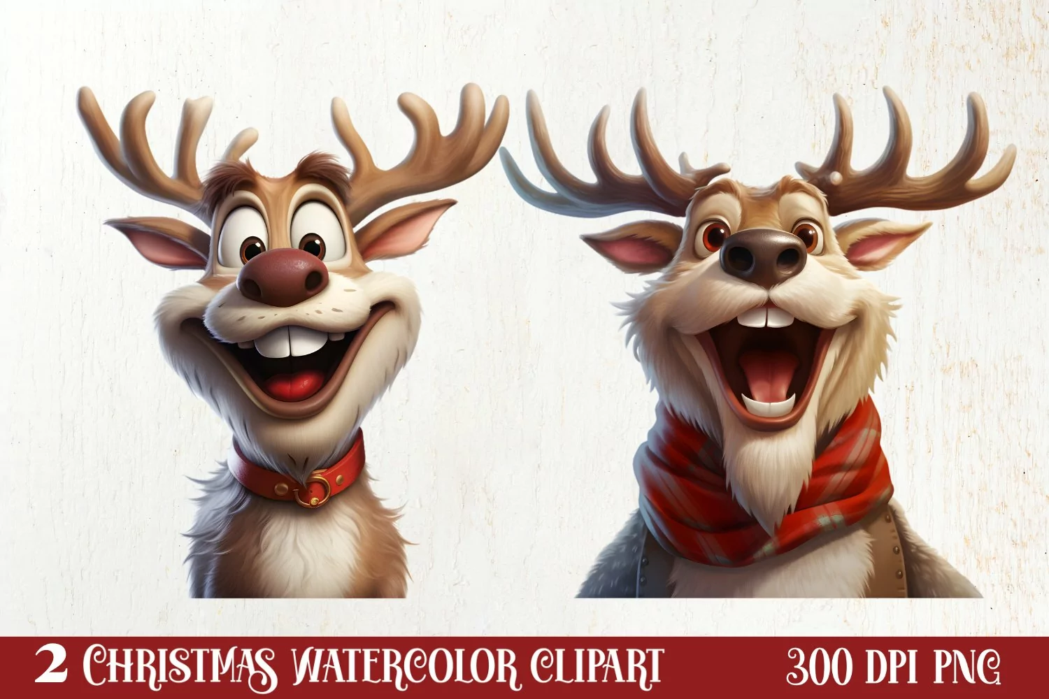 Funny Christmas Reindeer Clipart Sublimation, Christmas SVG product image 1