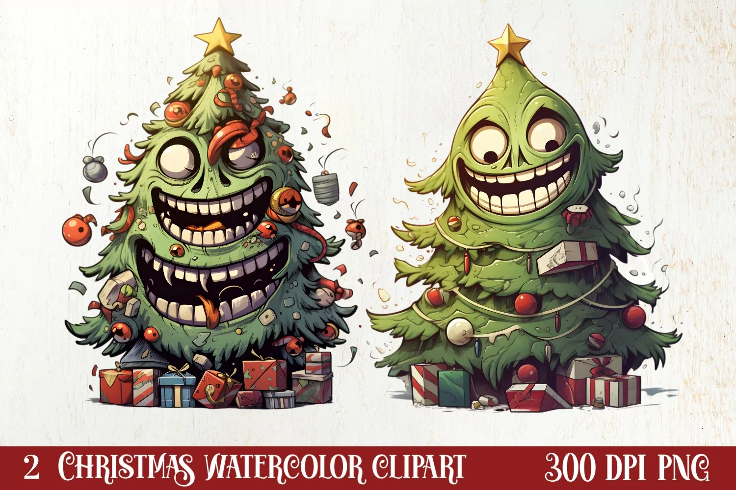 Funny Christmas Tree Sublimation Clipart, Christmas PNG product image 1