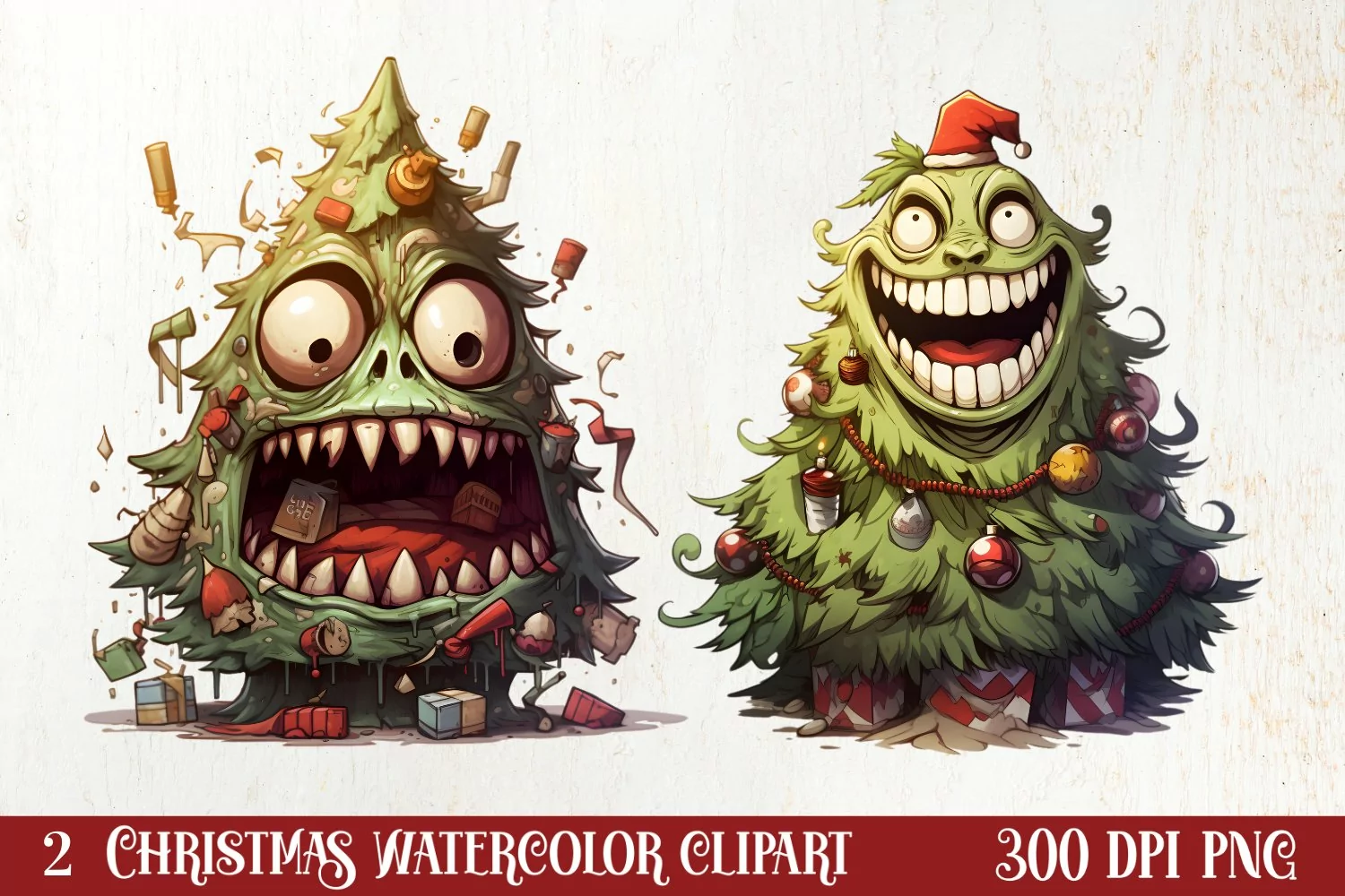 Funny Christmas Tree Sublimation Clipart, Christmas PNG product image 1