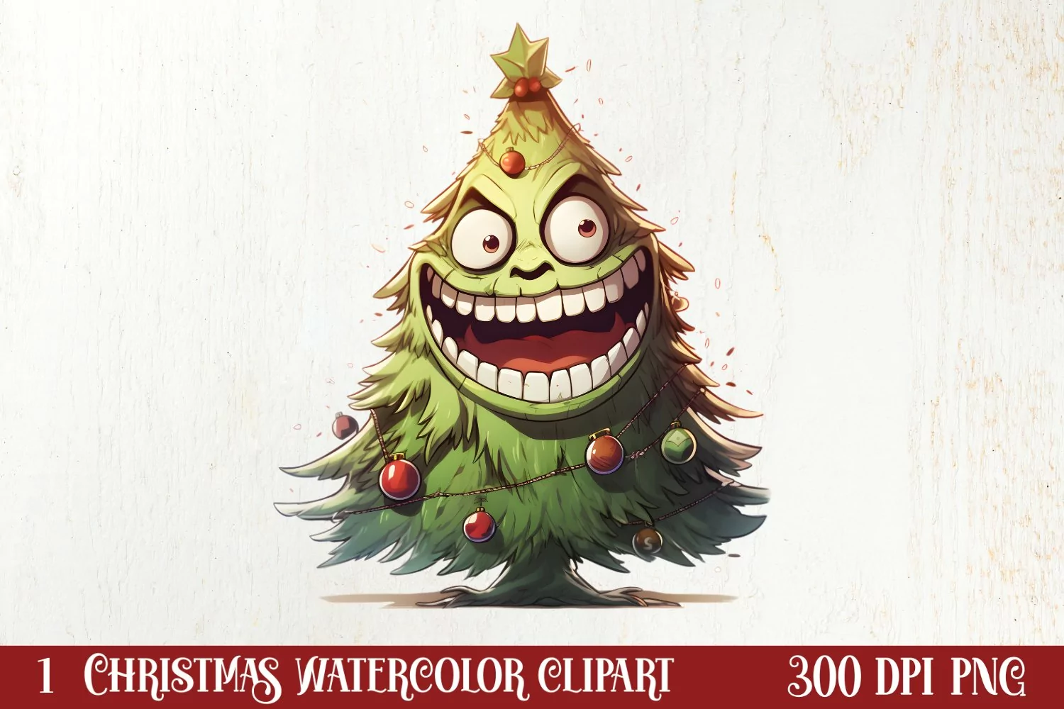 Funny Christmas Tree Sublimation Clipart, Christmas PNG product image 1