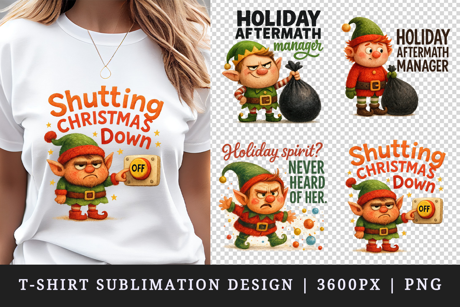 Funny Christmas t-shirt printable sublimation design png product image 1