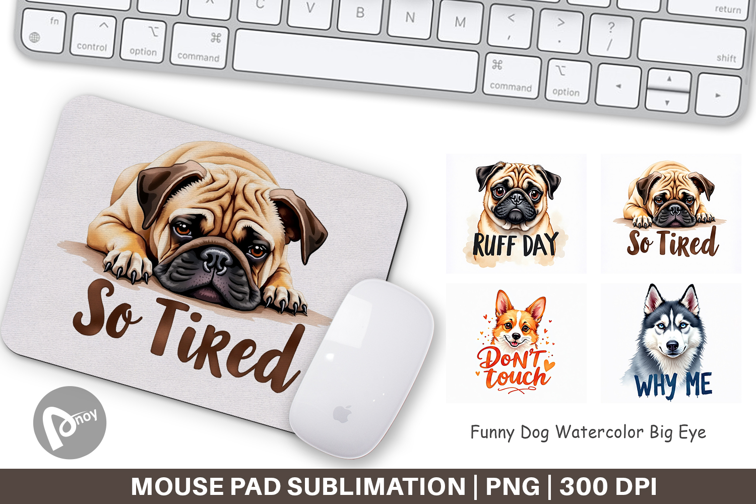 Funny Dog Big Eye Mouse Pad product image 1