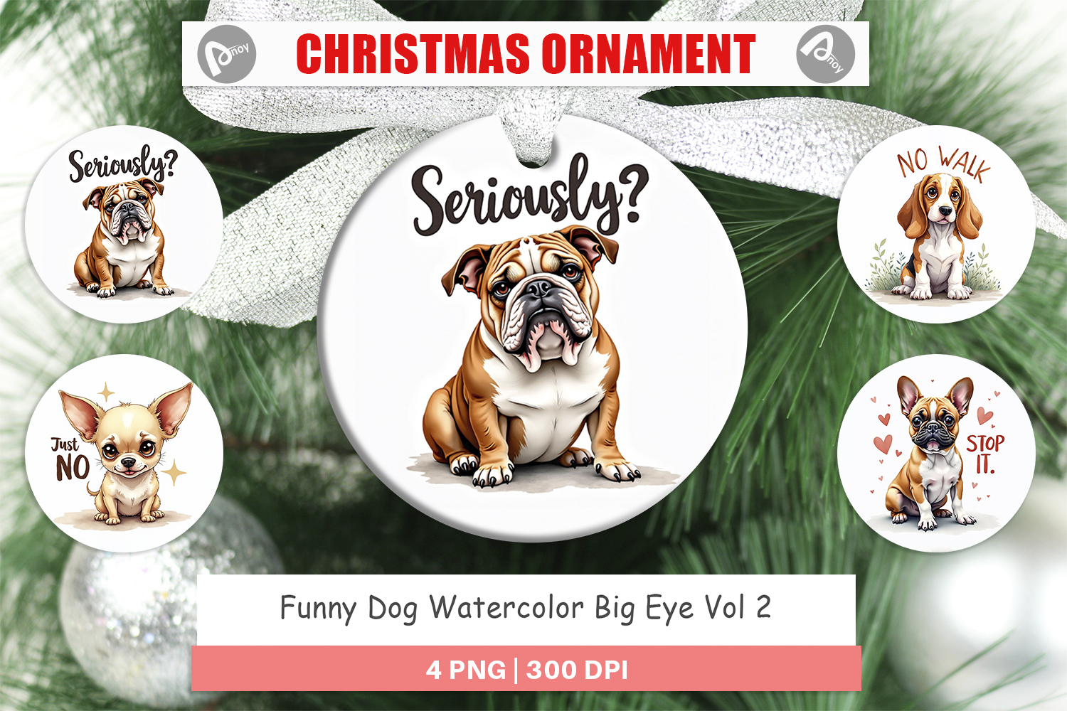 Funny Dog Big Eye Ornament product image 1
