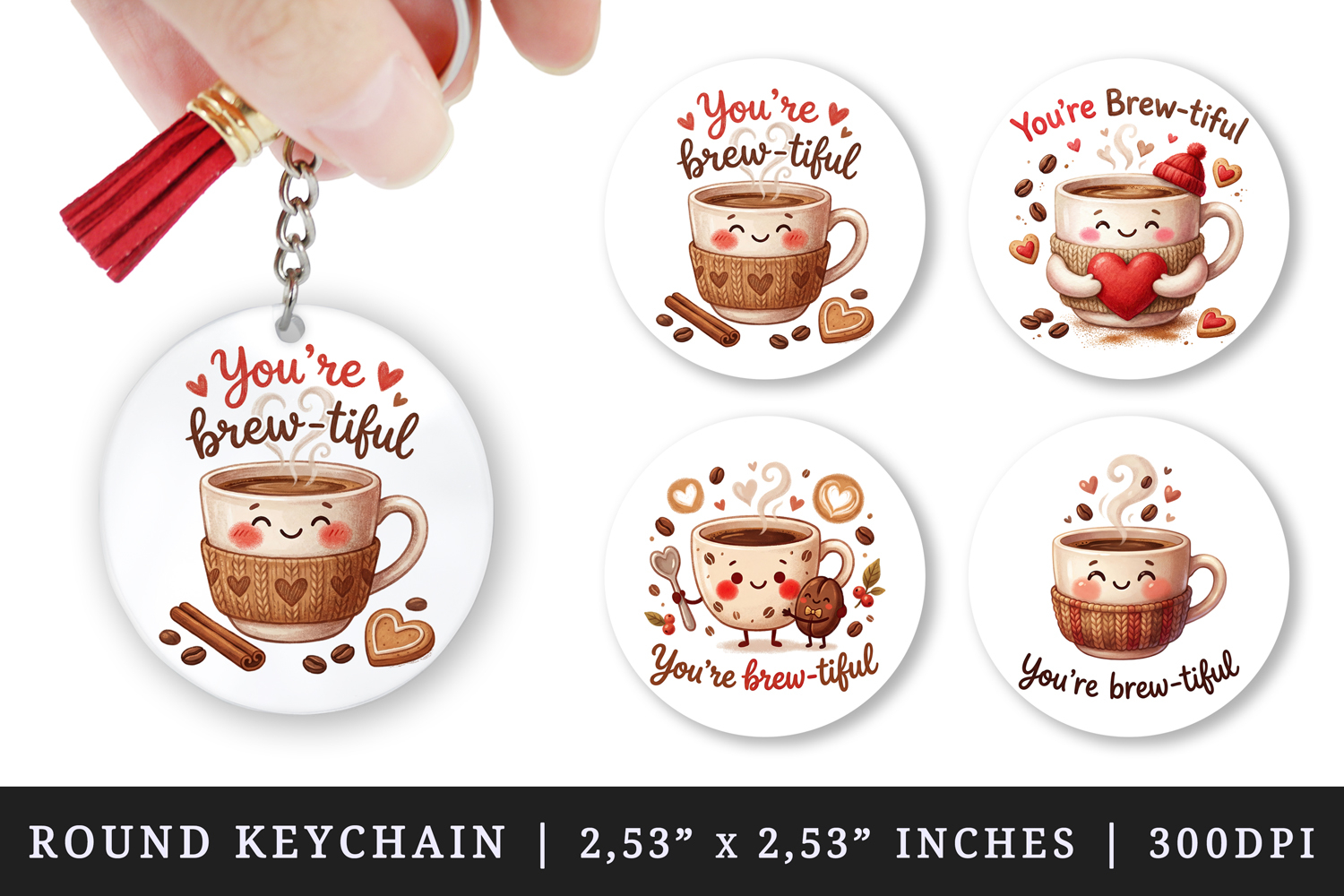 Funny Quote round keychain pintable sublimation design png product image 1