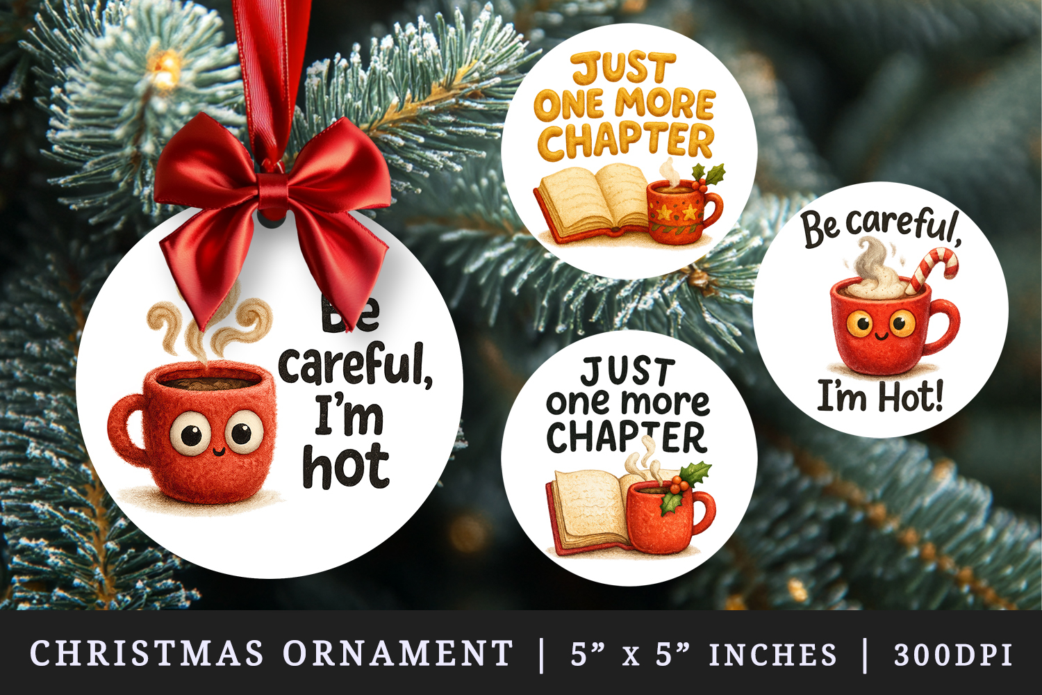 Funny Quote round ornaments sublimation design product image 1