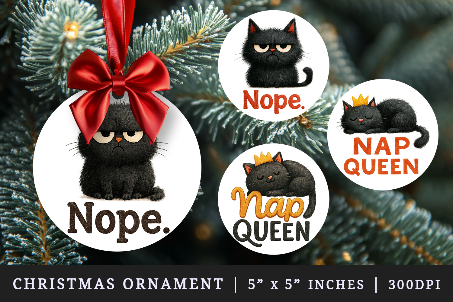 Funny Quote round ornaments sublimation design product image 1