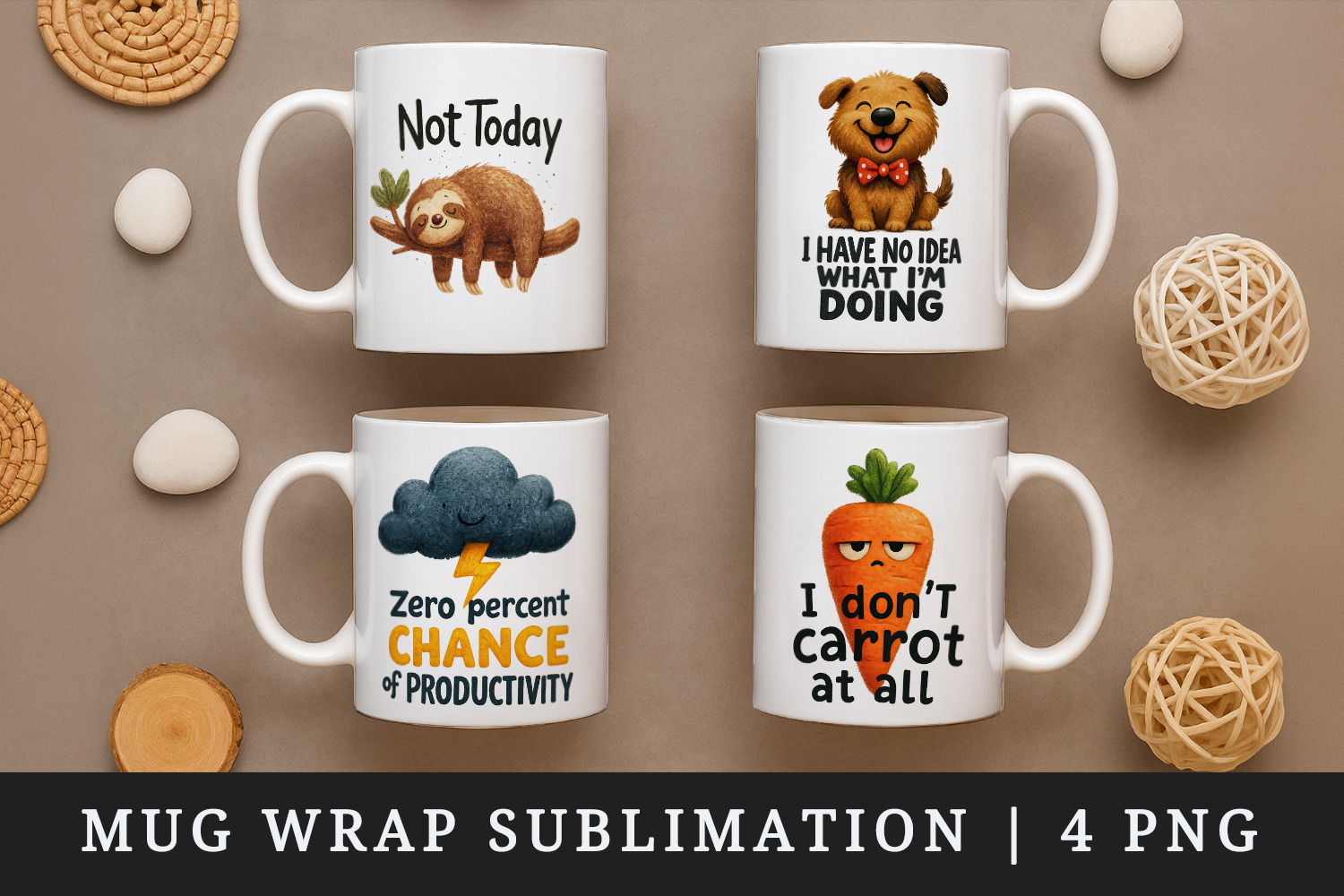 Funny Quote mug wrap printable sublimation design product image 1
