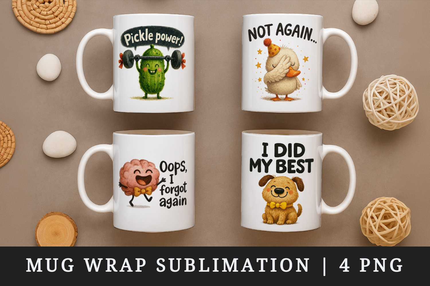 Funny Quote mug wrap printable sublimation design product image 1