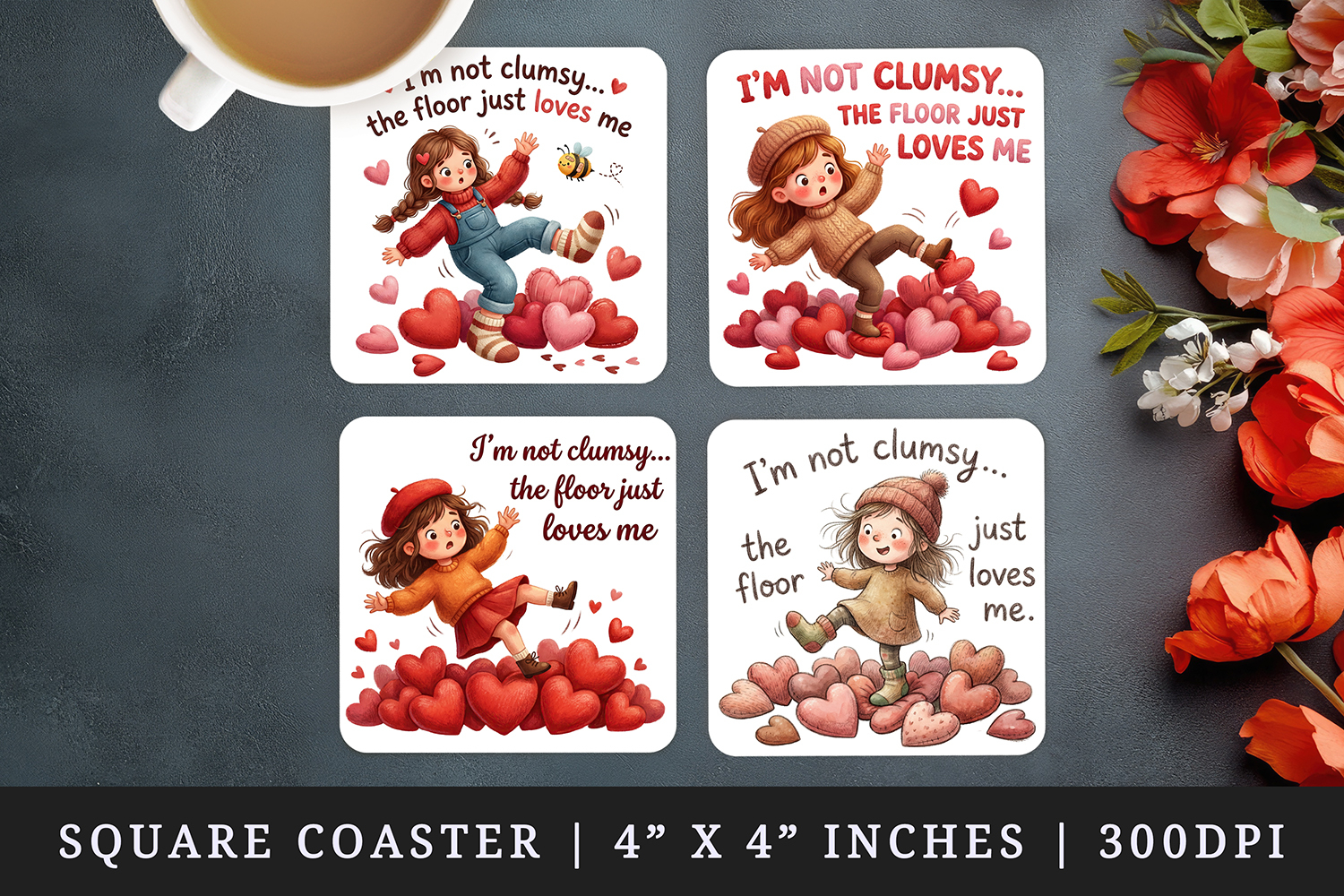 Funny Quote square coaster sublimation, coasters design product image 1