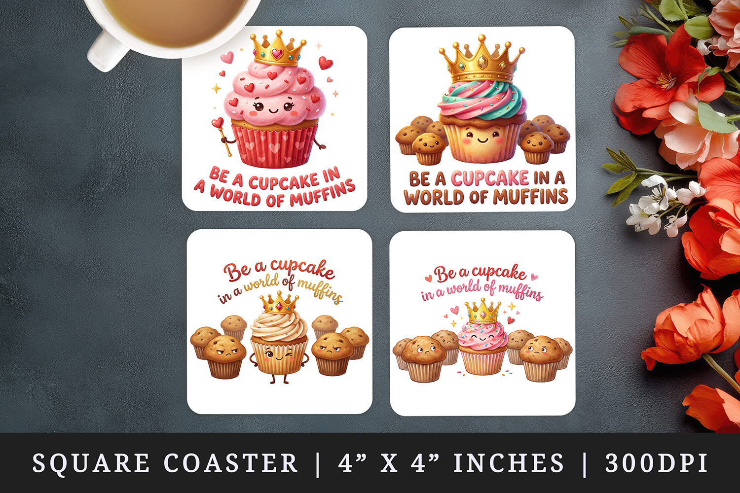 Funny Quote square coaster sublimation, coasters design product image 1