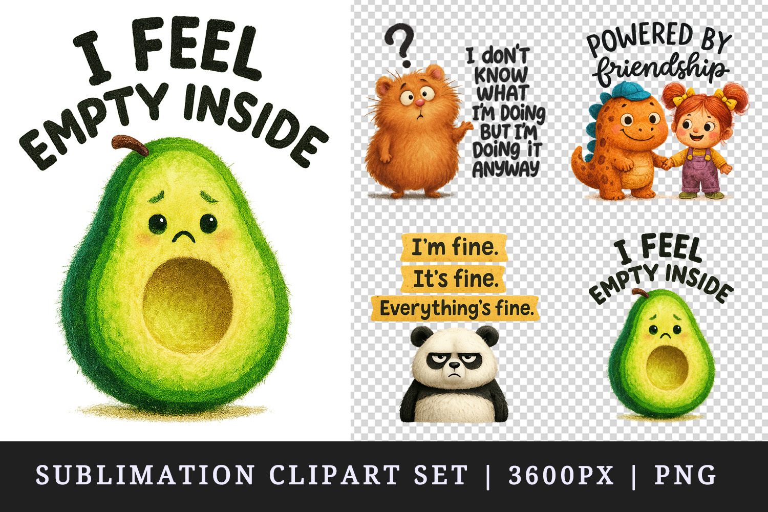 Funny Quotes clipart printable sublimation design png product image 1