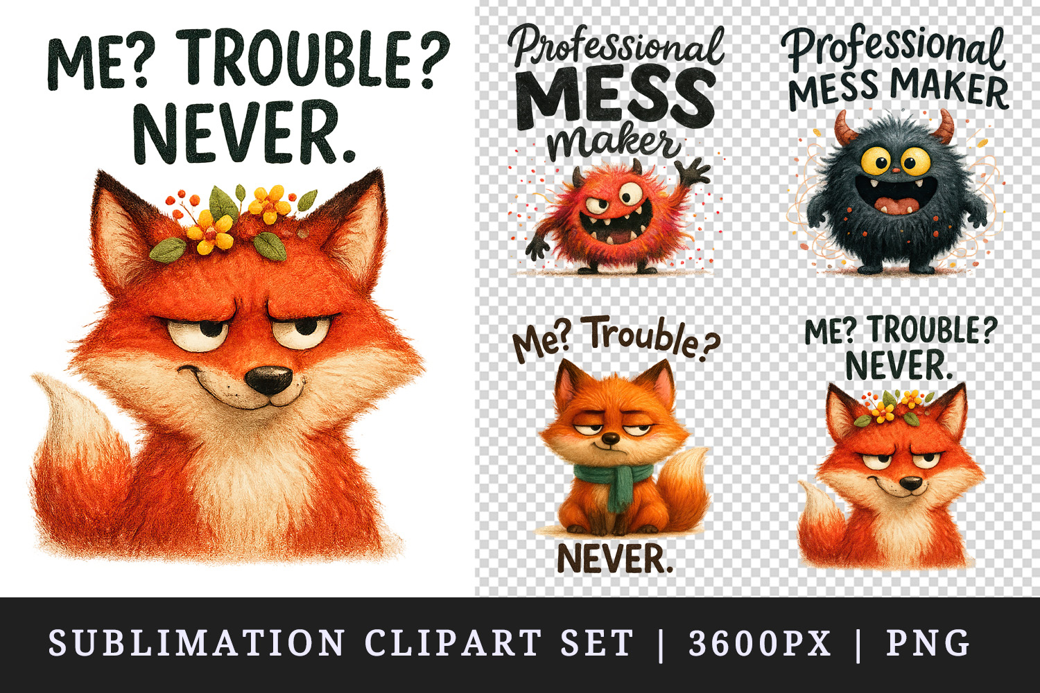 Funny Quotes clipart printable sublimation design png product image 1