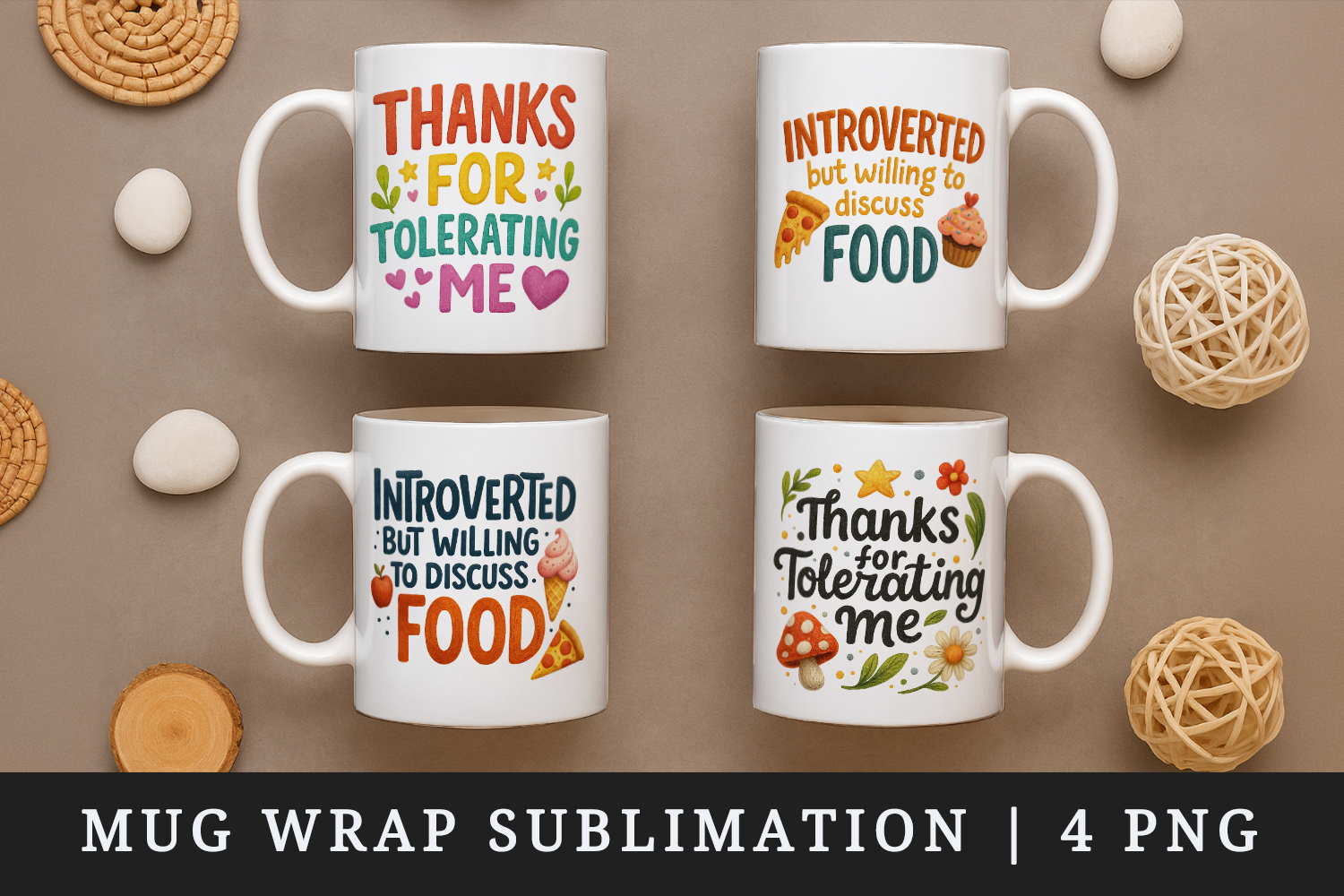 Funny Quotes mug wrap printable sublimation design product image 1