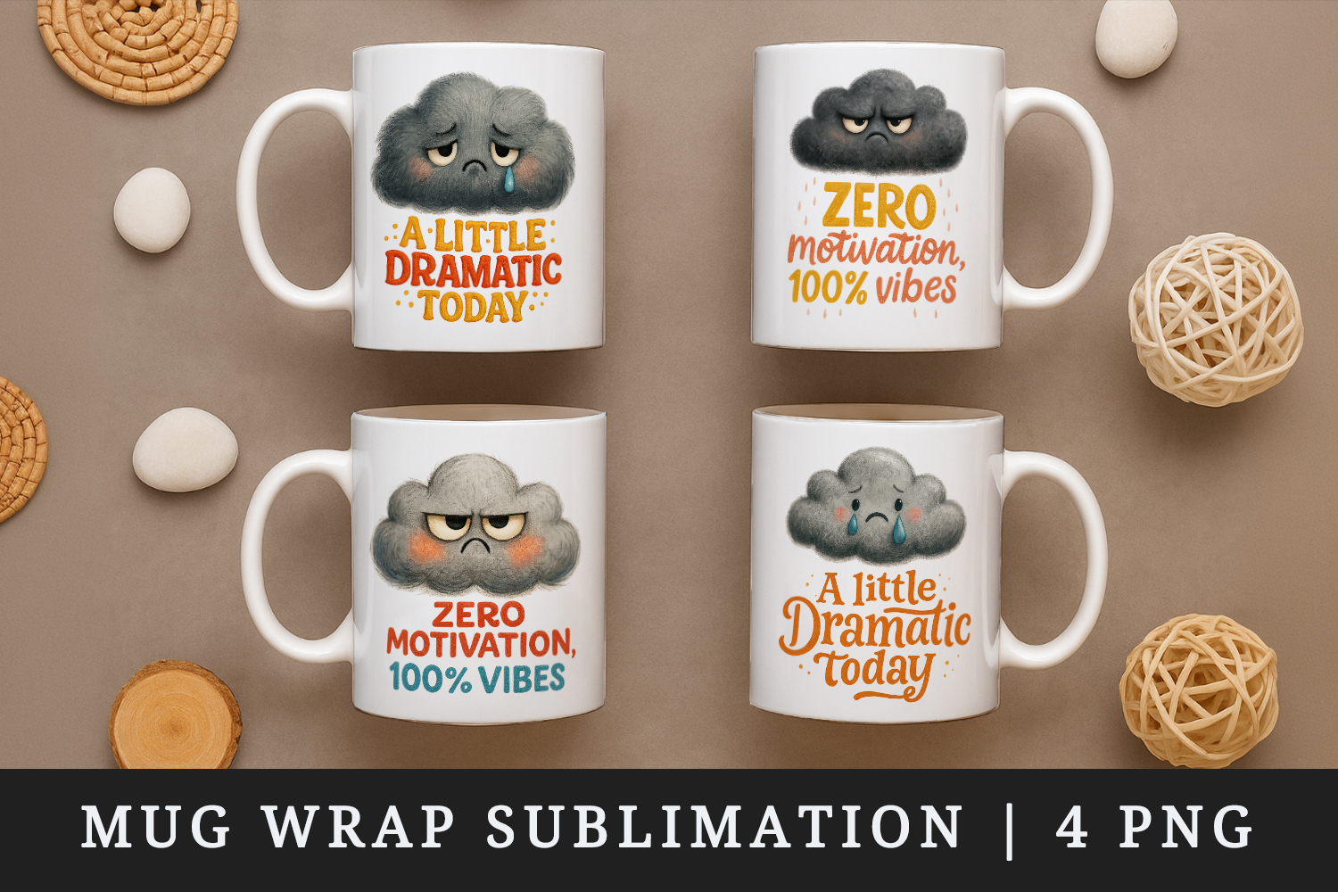Funny Quotes mug wrap printable sublimation design product image 1