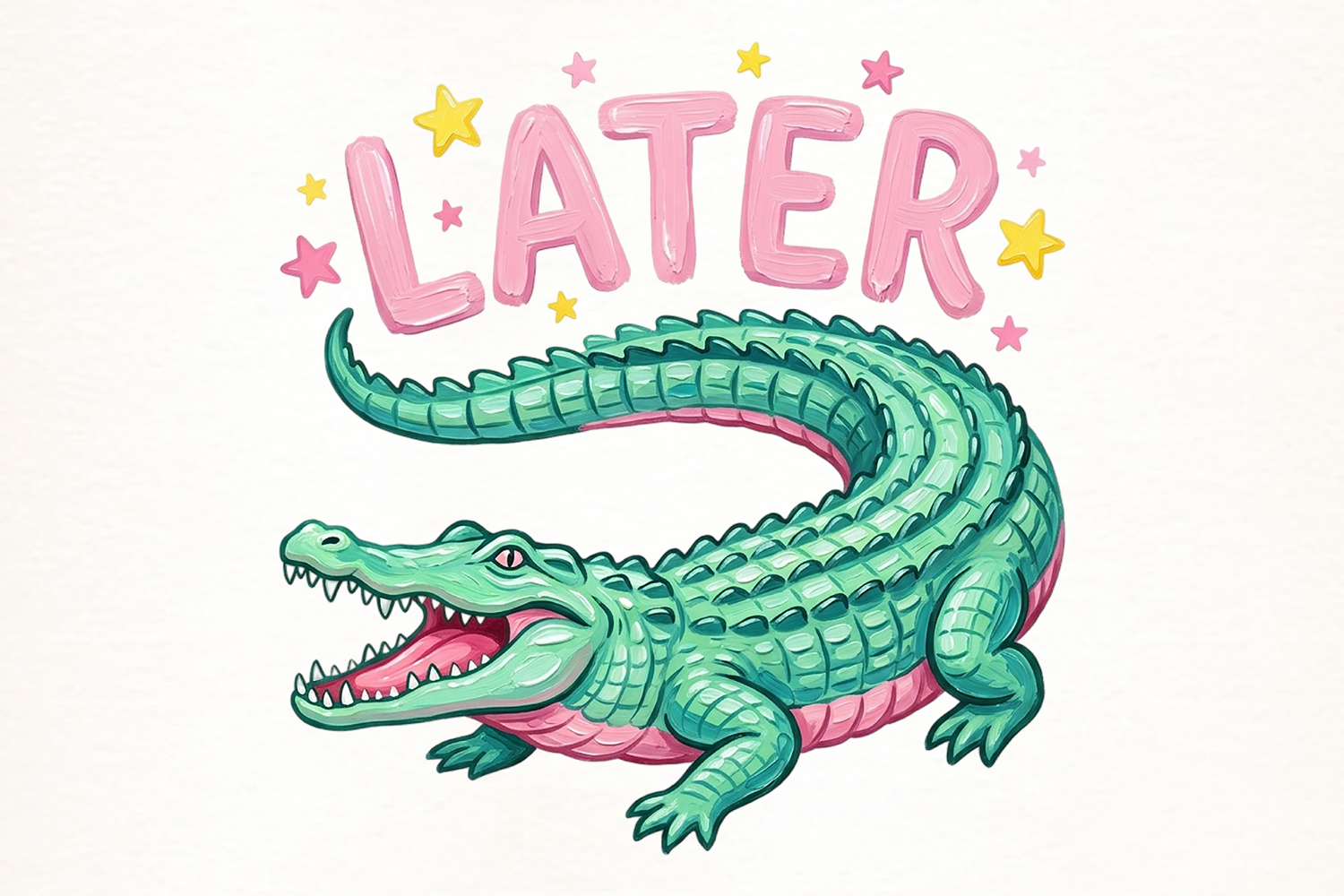 Funny Watercolor Crocodile PNG product image 1