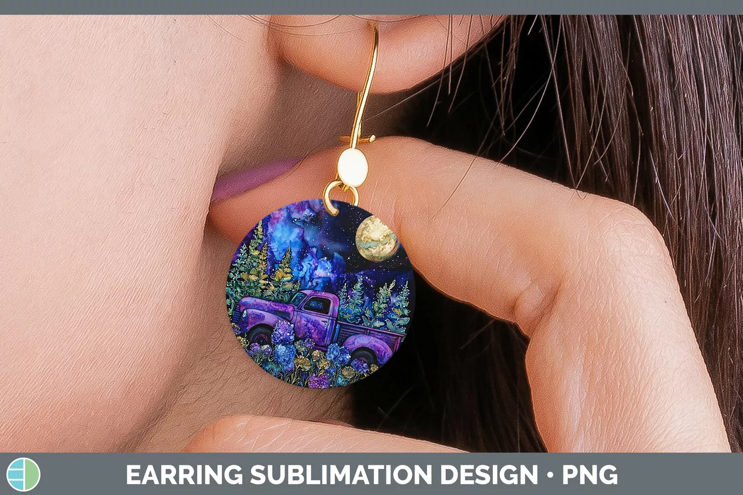 GorgeousGalaxy Round Earrings design.