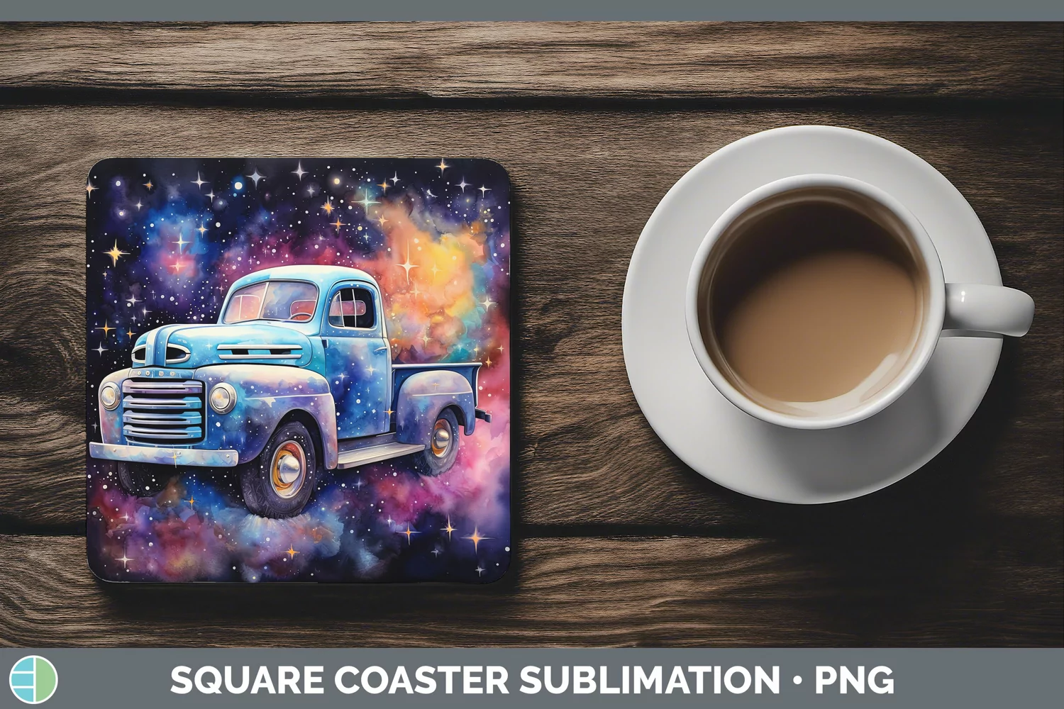 GorgeousGalaxy Square Coaster design.