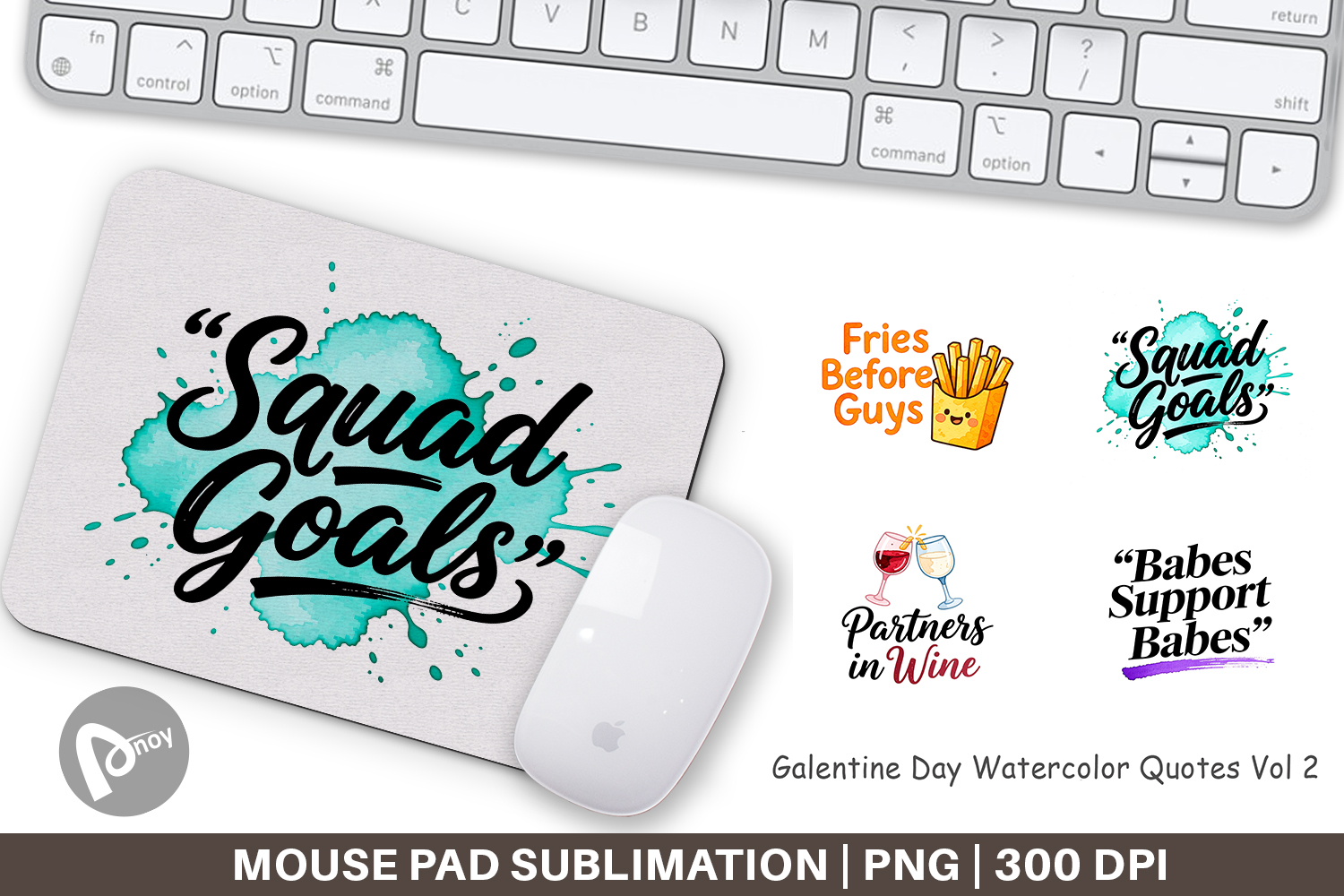 Galentine's Day Quotes Mouse Pad product image 1