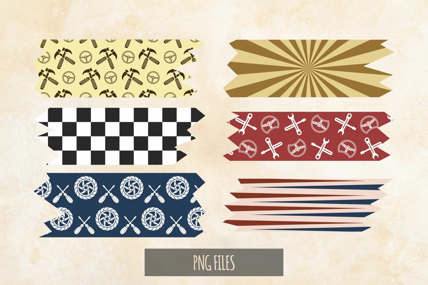 Vintage Garage Tools Seamless Patterned Tape product image 1