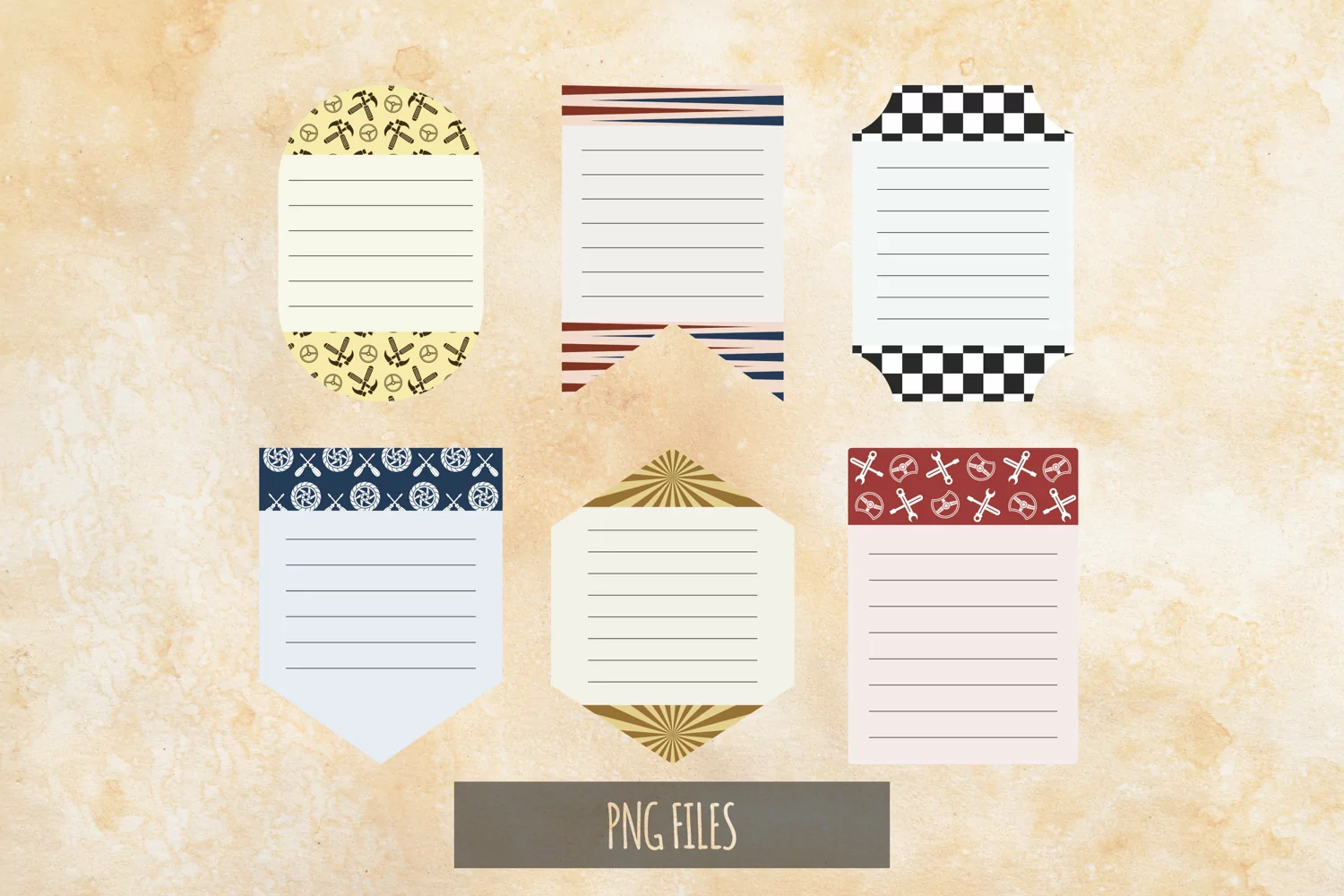Vintage Garage Tools Seamless Pattern Shaped Journaling Area product image 1