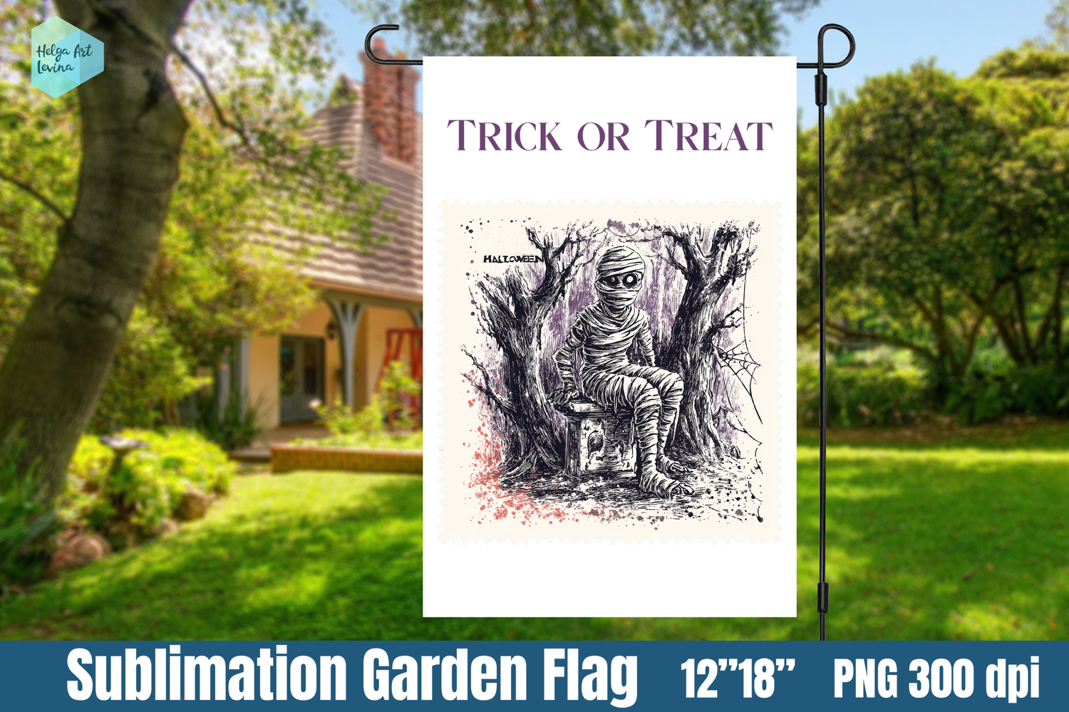 Garden Flag Sublimation designs | Halloween Sublimation product image 1