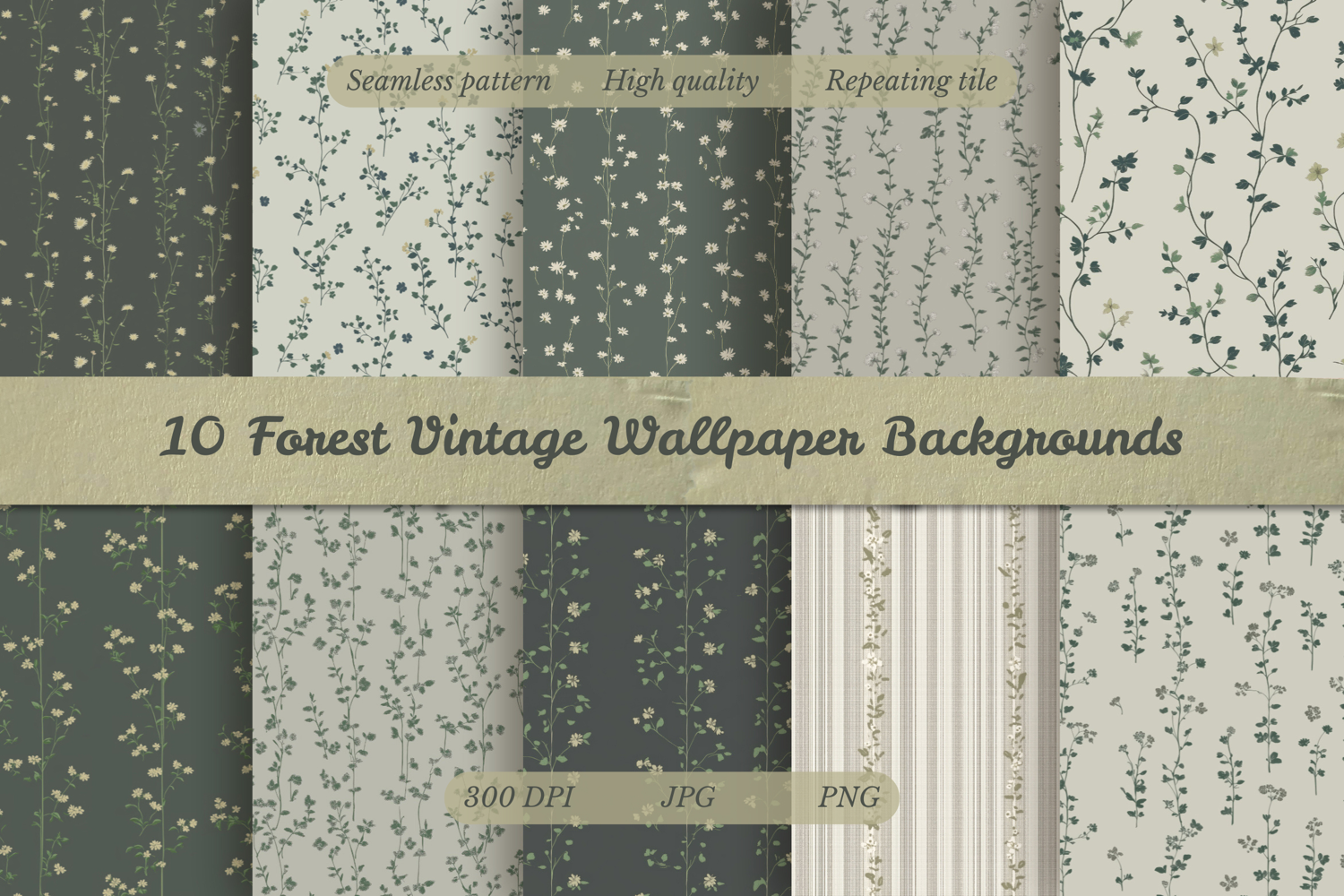 Vintage Botanical Wallpaper Backgrounds product image 1