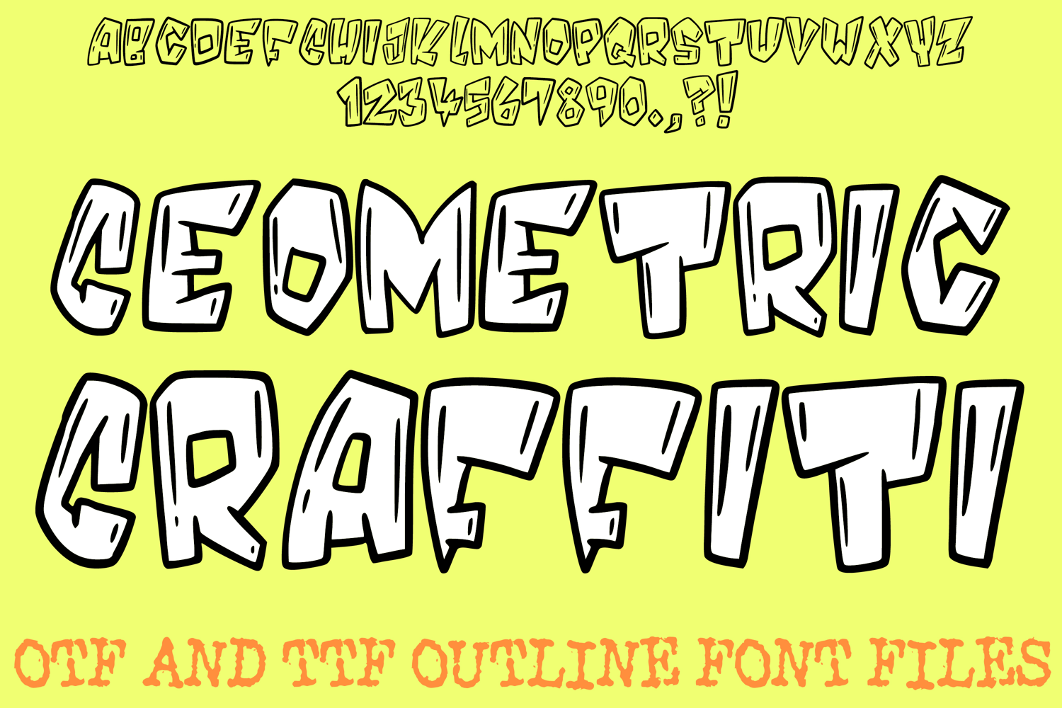 Geometric Graffiti Alphabet Lettering Font Cartoon ABC OTF TTF Type by Squeeb Creative