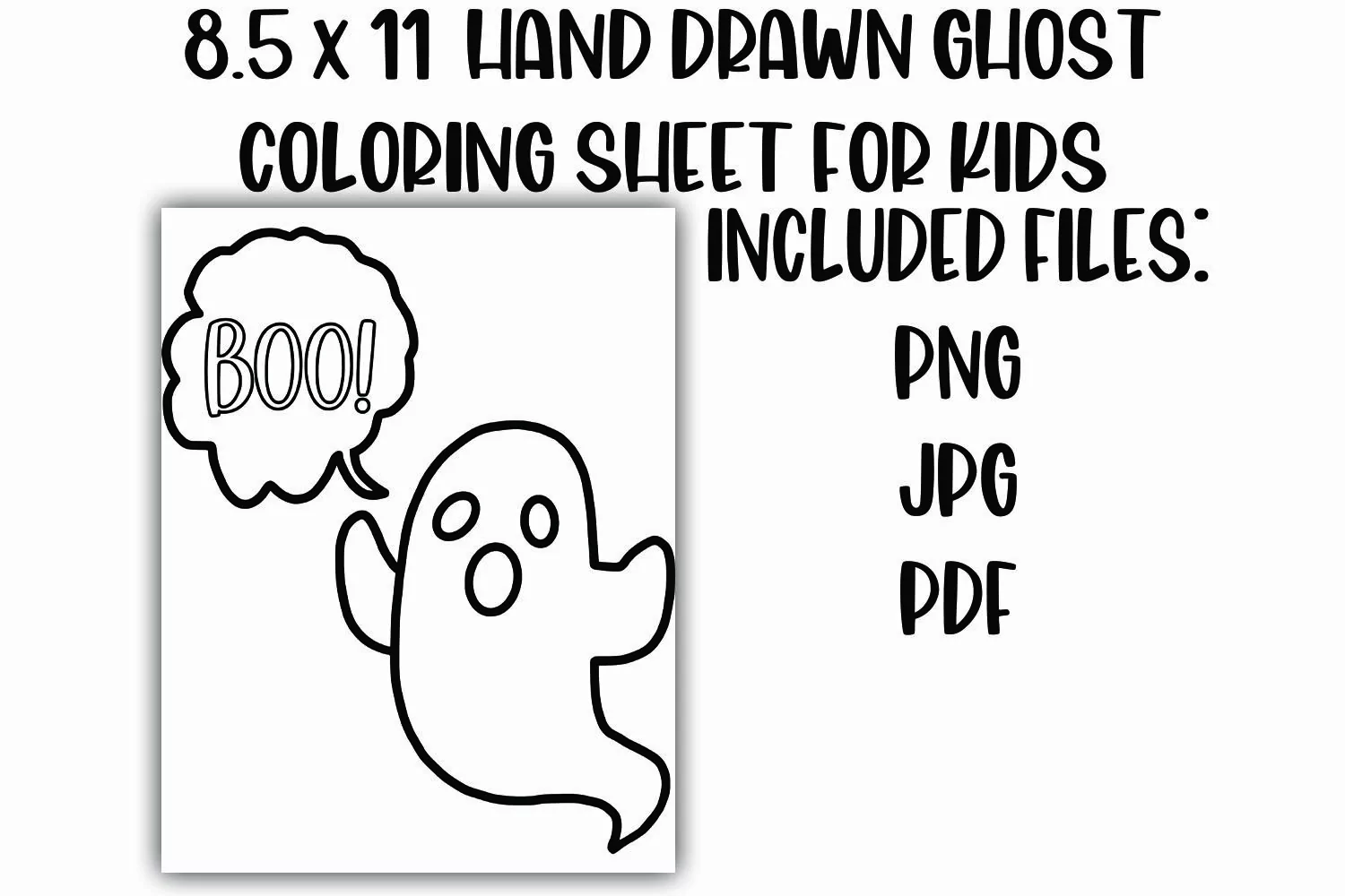 Ghost Coloring Sheet for Kids - Halloween Coloring Sheet product image 1