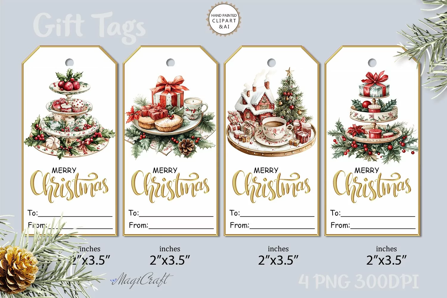 Christmas Gift Tags|Christmas Printable Tags|present gift product image 1