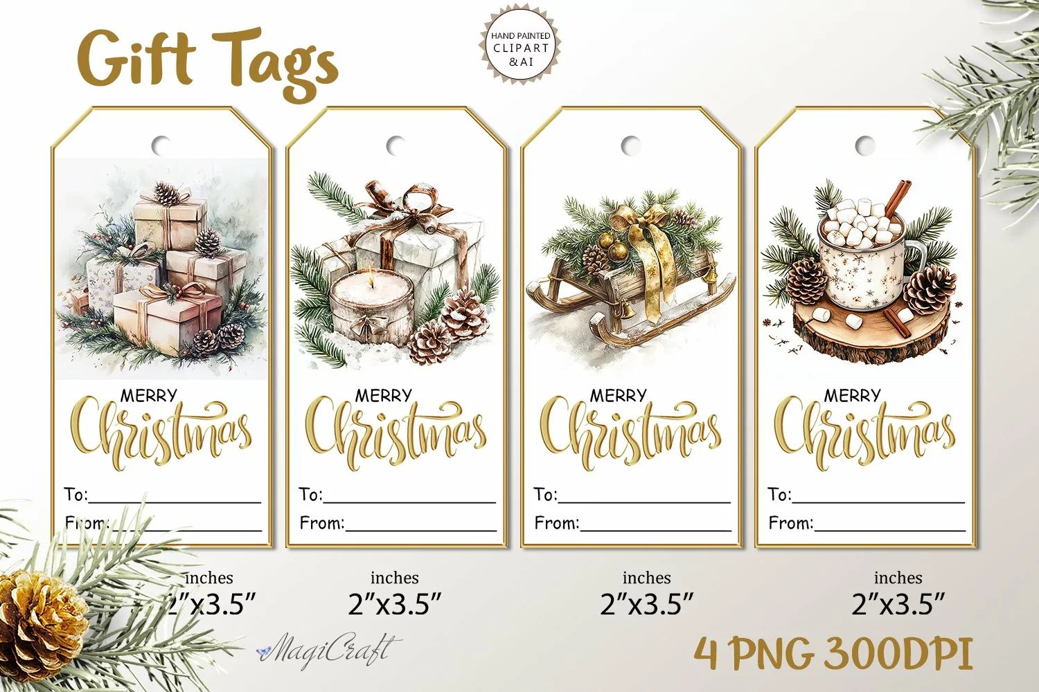Christmas Gift Tags|Christmas Printable Tags|present gift product image 1