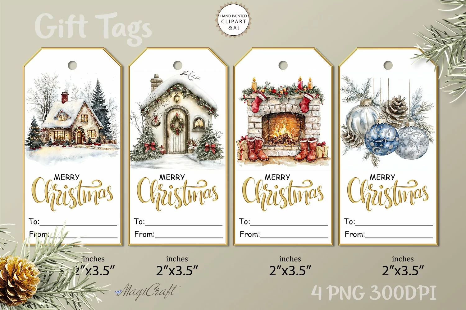 Christmas Gift Tags|Christmas Printable Tags|present gift product image 1