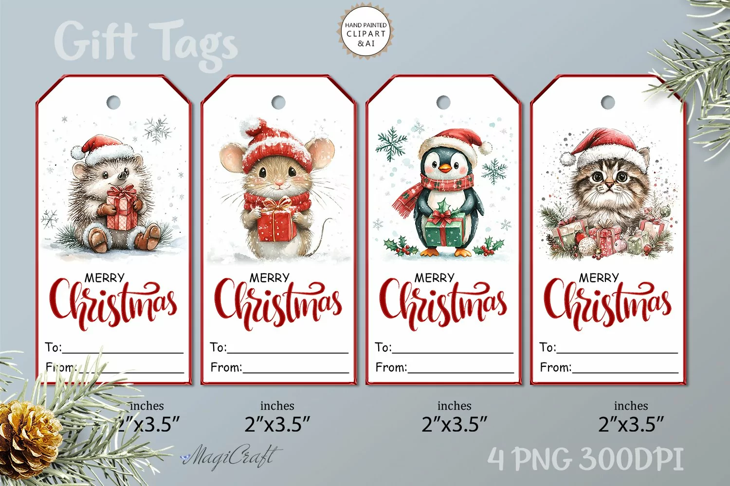 Christmas Gift Tags| Merry Christmas Printable Tags| Snowman product image 1