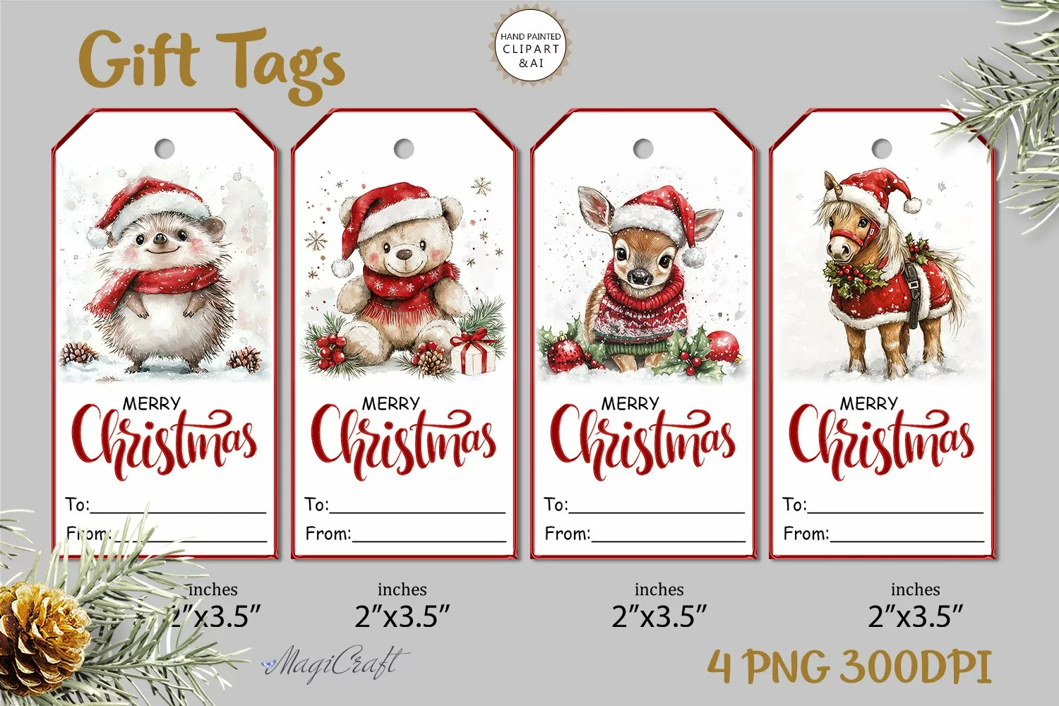 Christmas Gift Tags|Christmas Printable Tags|teddy bear gift product image 1