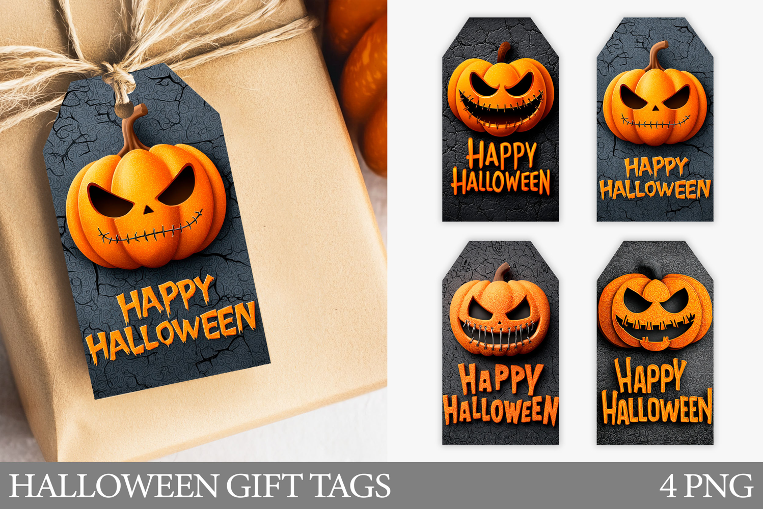 Halloween Pumpkin Gift Tag. Halloween Gift Tag Printable product image 1
