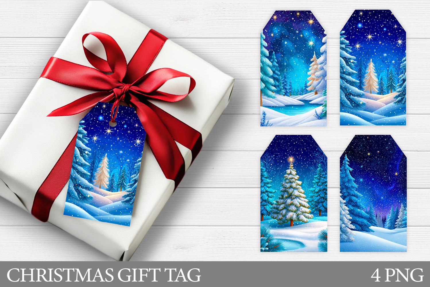 Christmas Gift Tag Printable. Christmas Tree Gift Tag Design product image 1