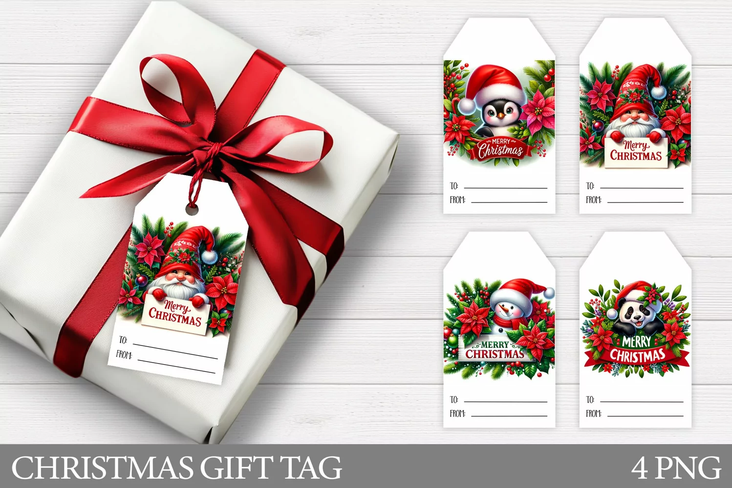 Christmas Animals Gift Tag. Christmas Gift Tags Printable product image 1