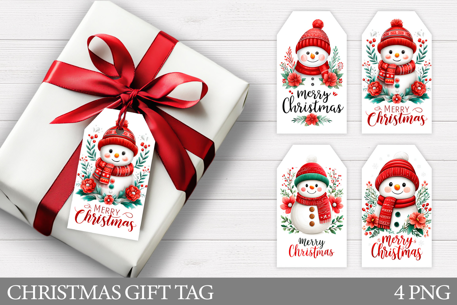 Christmas Snowman Gift Tag. Christmas Gift Tags Printable product image 1