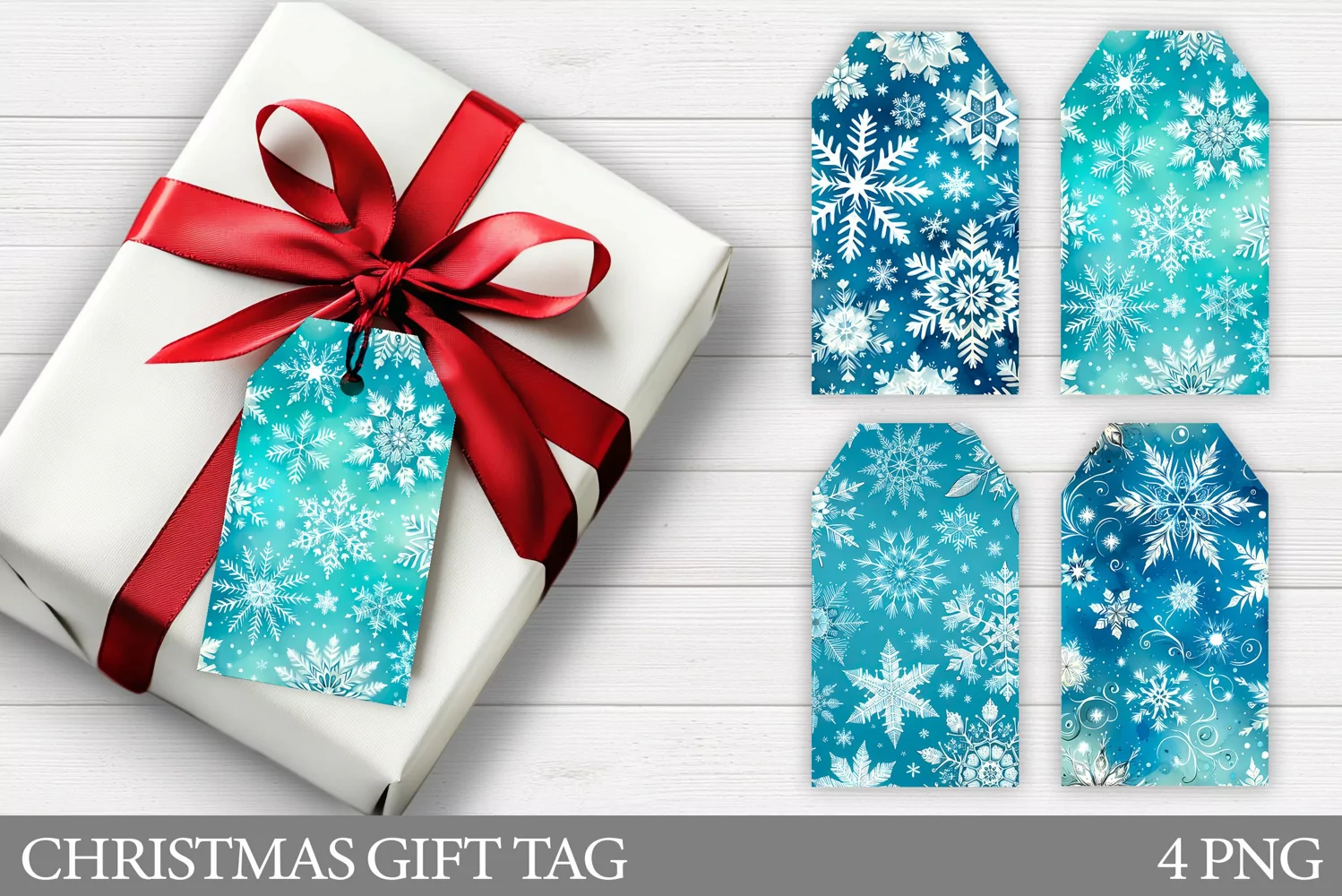 Snowflakes Gift Tag Design. Christmas Gift Tag Printable product image 1