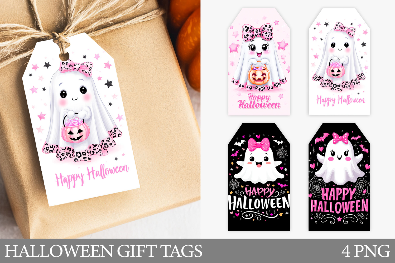 Cute Ghost Gift Tag. Halloween Gift Tag Printable product image 1