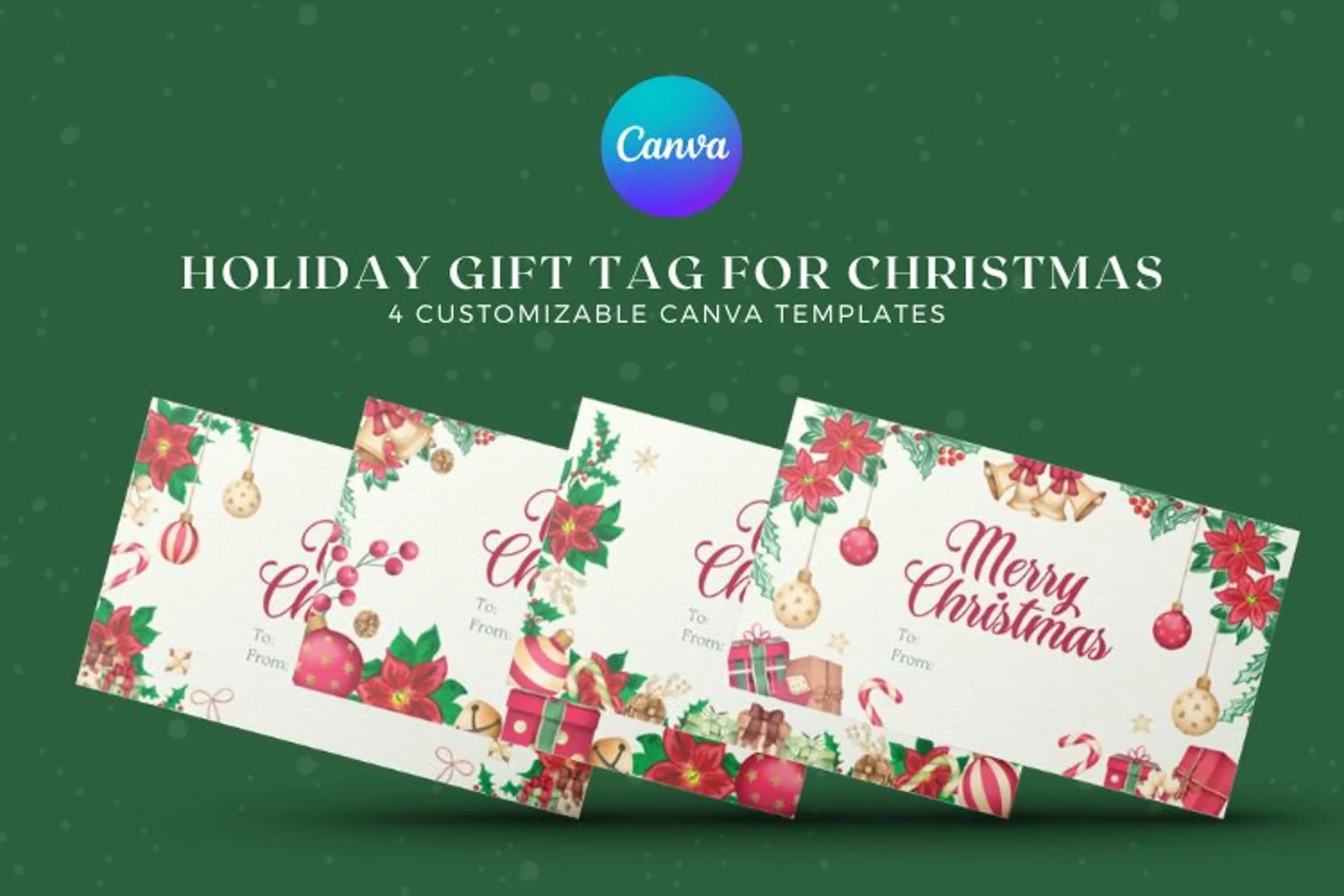 Holiday Gift Tag For Christmas Canva Template product image 1
